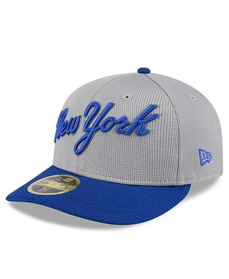 New Era Men's Gray/Royal York Mets 2025 Batting Practice Low Profile 59FIFTY Fitted Hat