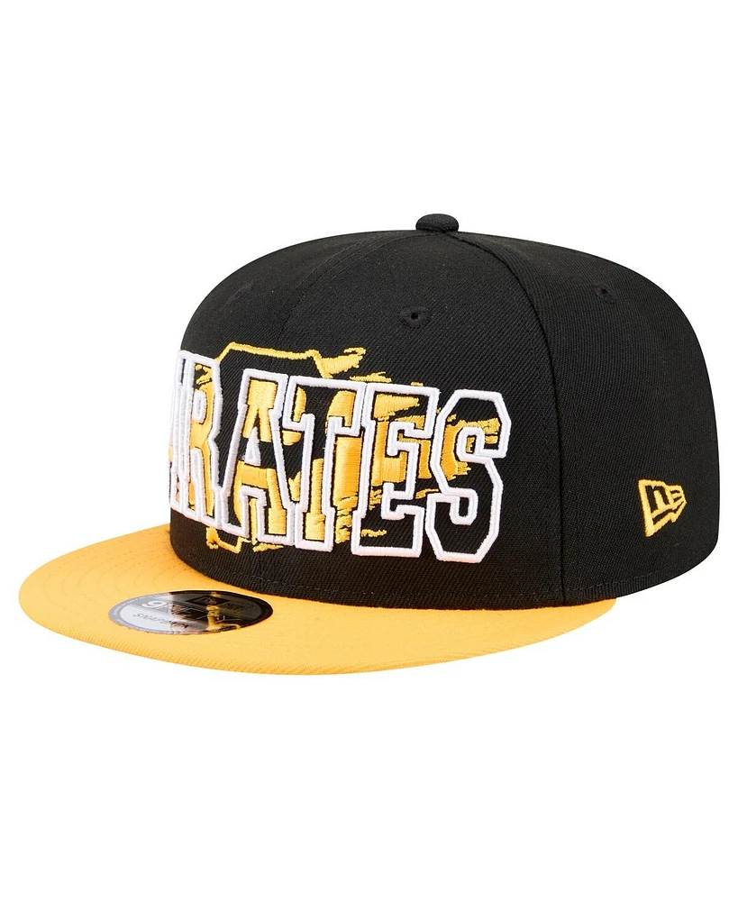 New Era Men's Black Pittsburgh Pirates Splatter 9FIFTY Snapback Hat