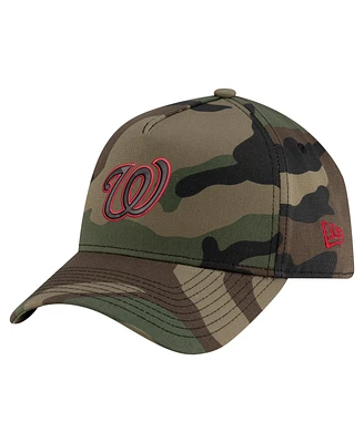 New Era Men's Camo Washington Nationals Woodland Team Pop 9FORTY A-Frame Adjustable Hat