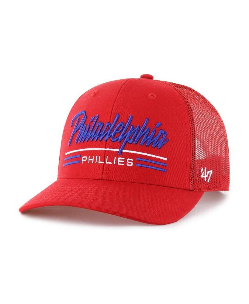 '47 Brand Men's Red Philadelphia Phillies Garner Trucker Adjustable Hat