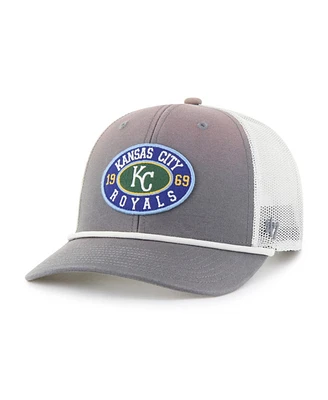 '47 Brand Men's Gray/White Kansas City Royals Tide Sweep Rope Trucker Adjustable Hat