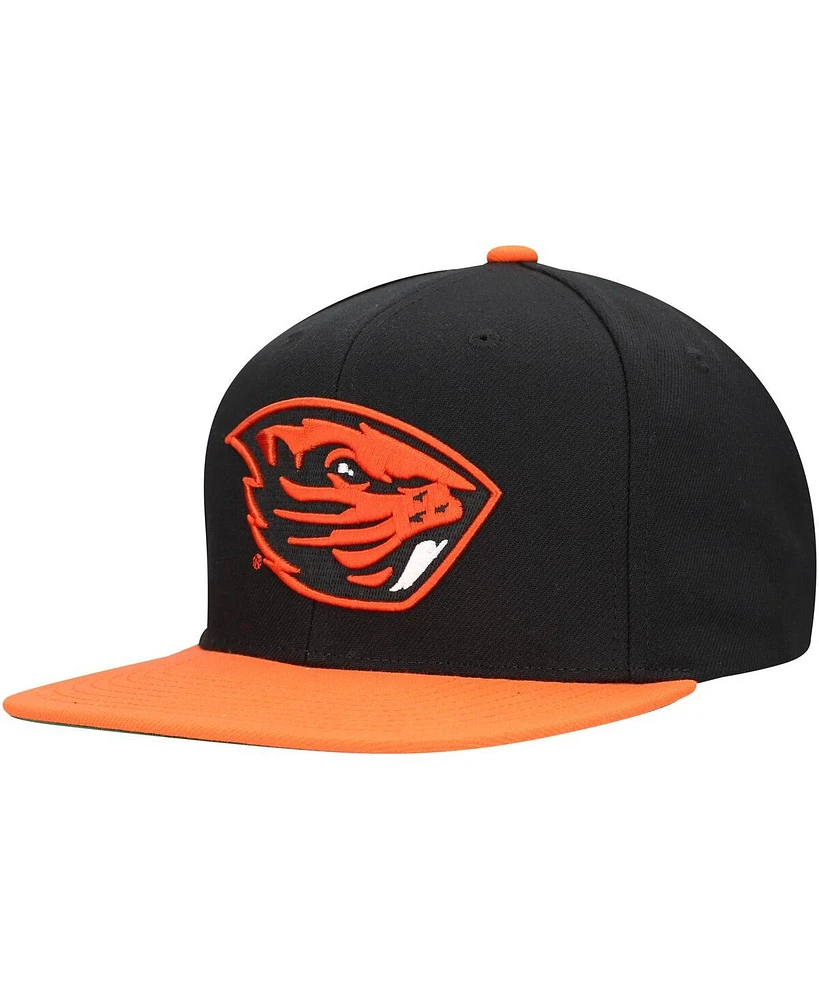 Mitchell & Ness Men's Black/Orange Oregon State Beavers 2-Tone 2.0 Snapback Hat