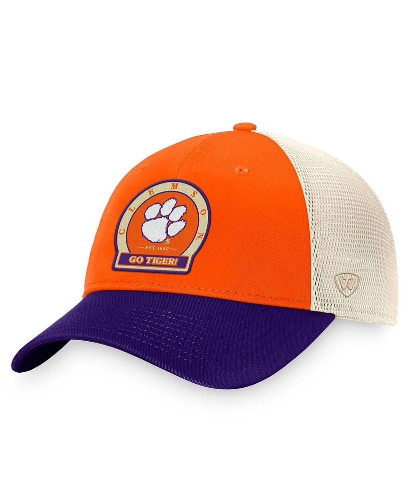 Top of the World Men's Orange Clemson Tigers Refined Trucker Adjustable Hat