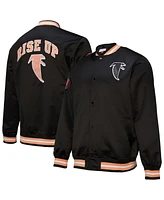 Mitchell & Ness Men's Black Atlanta Falcons Double Down Satin Full-Snap Jacket