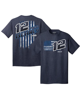 Team Penske Men's Heather Navy Ryan Blaney Flag Tri-Blend T-Shirt