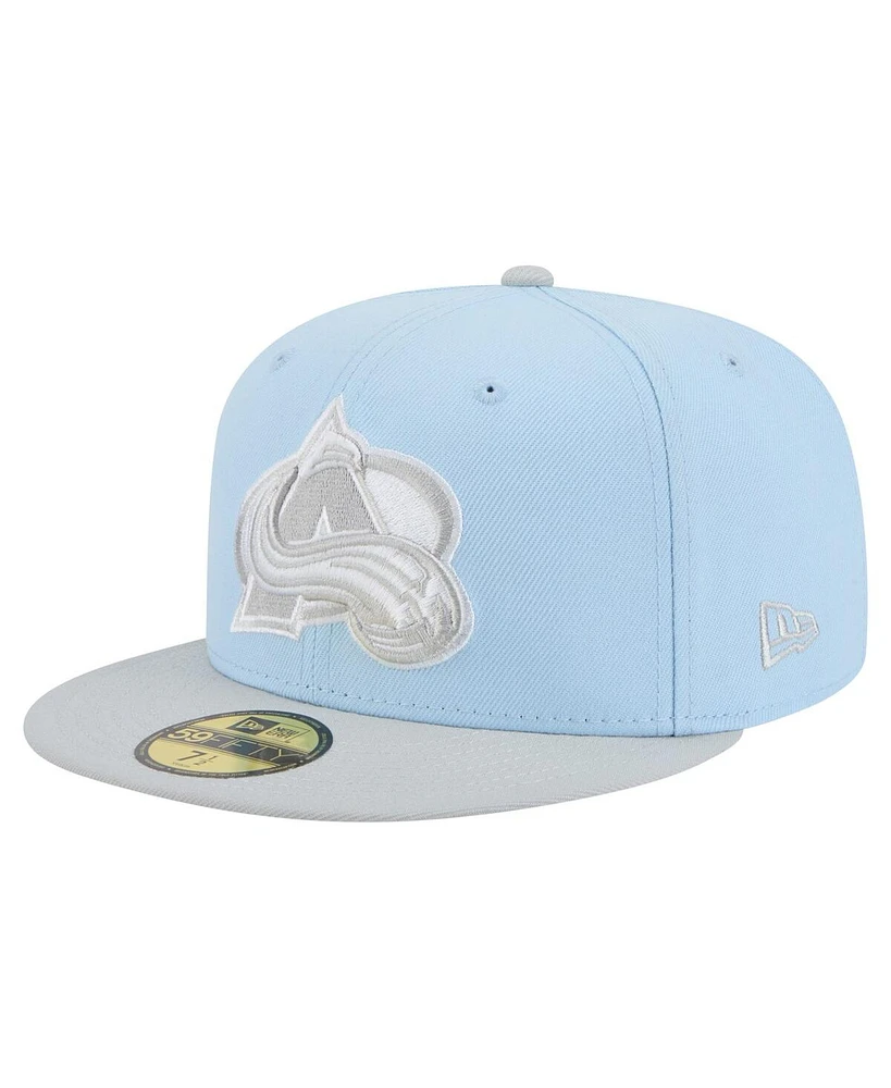 New Era Men's Light Blue/Gray Colorado Avalanche Color Pack Two-Tone 59FIFTY Fitted Hat