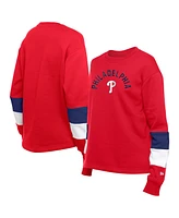 New Era Women's Red Philadelphia Phillies Gameday Crewneck Sweatshirt