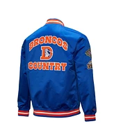 Mitchell & Ness Men's Royal Denver Broncos Double Down Satin Full-Snap Jacket
