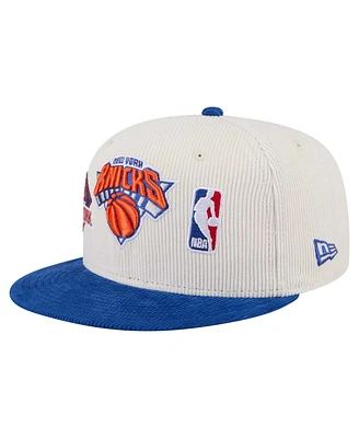 New Era Men's Cream New York Knicks Corduroy Two-Tone 9FIFTY Snapback Hat
