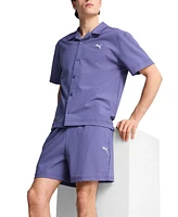 Puma Men's Regular-Fit Button-Down Seersucker Camp Shirt