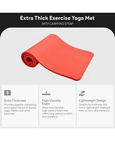 BalanceFrom Fitness GoCloud 1" Extra Thick Exercise Mat w/Carrying Strap