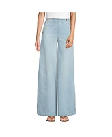 Lands' End Women's Soft Denim High Rise Mariner Panel Extra Wide Leg Pants