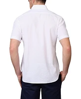 Tailorbyrd Men's Solid Seersucker Short Sleeve Shirt