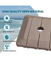 4 pcs Cantilever Umbrella Base Pe Square Market Patio Umbrella Base Outdoor Stand Weighted Base for Patio Umbrella