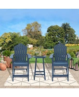 Tall Adirondack Chair Patio Chairs Barstools Outdoor Furniture Balcony for Backyard Garden Patio, Blue