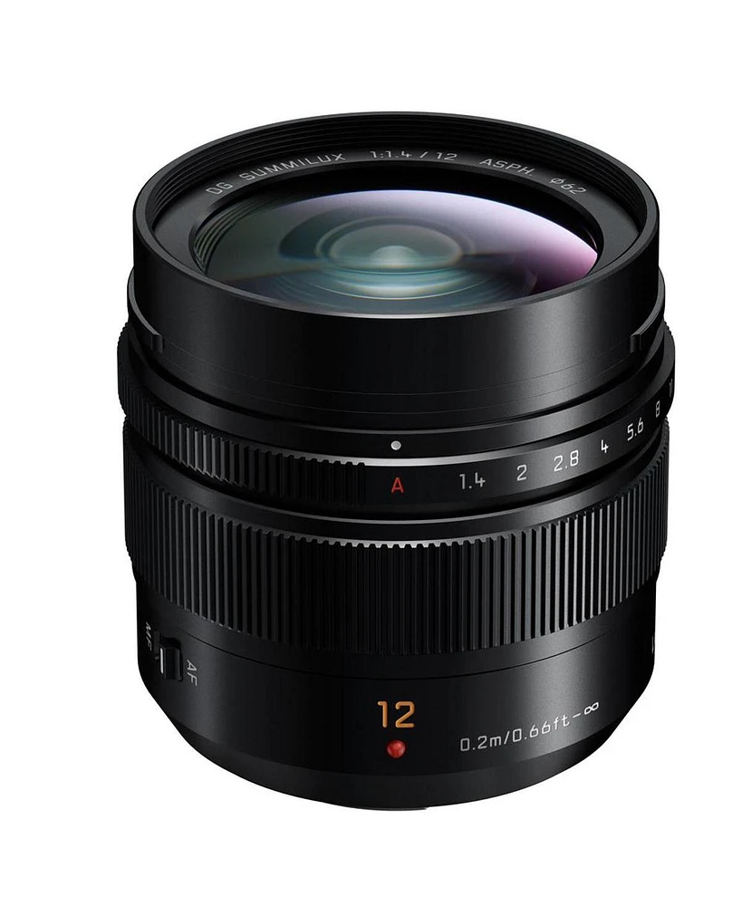 Panasonic Lumix G Leica Dg Summilux 12mm f/1.4 Aspherical Lens for Micro Four Thirds, Black