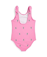 Polo Ralph Lauren Toddler and Little Girls Pony One-Piece Swimsuit