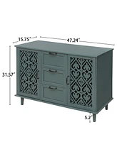 Mondawe 2 Door 3 Drawer Cabinet, American Furniture, Suitable for Bedroom, Living Room, Study