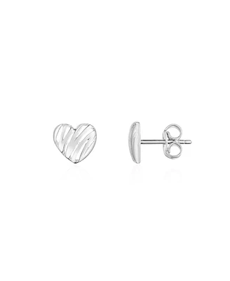 The Lovery Scribble Heart Stud Earrings 14K White Gold