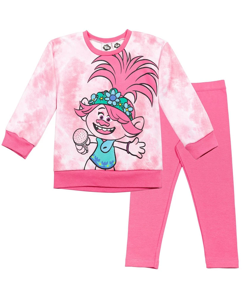 Trolls Toddler Girls DreamWorks Poppy Fleece Sweatshirt and Leggings Outfit Set