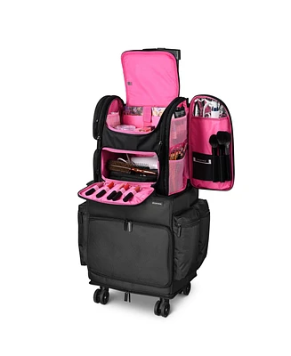 Byootique Rolling Hairdresser Organizer Case w/ Hair Tools Travel Bag Backpack