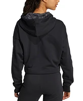 adidas Women's Printed 3-Stripe French Terry Pullover Hoodie