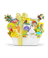 Alder Creek Gift Baskets Bunny and Friends Spring Crate, 18 Pieces