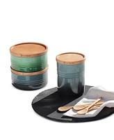 Le Creuset Stoneware Signature Salt Cellar with Wood Lid, 7-Oz.