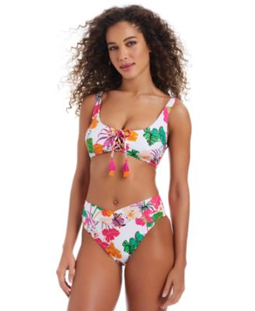 Bar Iii Womens Bermuda Babe Lace Up Bikini Top V Waist Bikini Bottoms Exclusively At Macys