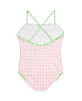 Polo Ralph Lauren Toddler and Little Girls Gingham Ruffled One-Piece Swimsuit