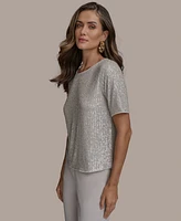 Donna Karan New York Women's Short-Sleeve Sequin Blouse