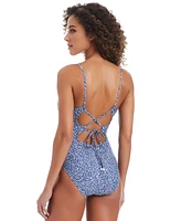 Bar Iii Women's On The Prowl V-Wire One-Piece Swimsuit, Exclusively at Macy's