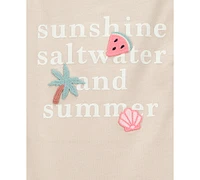 Carter's Toddler Girls Sunshine, Saltwater and Summer Graphic T-Shirt