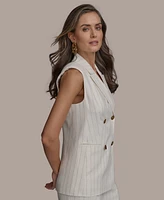 Donna Karan New York Women's Double-Breasted Pinstripe Vest