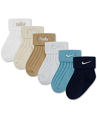 Nike Baby Boys Rib Turn-Cuff Socks, 6 Pack