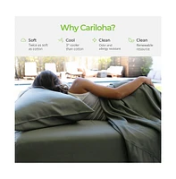 Cariloha Resort 4-Piece Sateen Sheet Set | Blue Lagoon Cal King Viscose Material Thermal-Regulating, Extra Soft Cooling Sheets