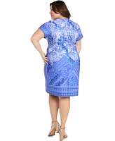 R & M Richards Plus Printed Shift Dress