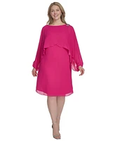 Jessica Howard Plus Embellished Capelet Dress