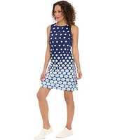 London Times Petite Graduated-Print Sleeveless Mini Dress