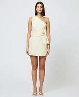 French Connection Women's Birdie Butter Yellow One-Shoulder Mini Dress