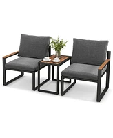 Gymax Set of 5 Furniture Set w/ Soft Cushions Space Saving Design Aluminum Frame