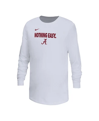 Nike Big Boys and Girls White Alabama Crimson Tide 2025 Legend Bench Long Sleeve T-Shirt