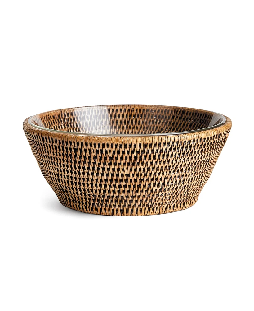 Burma Rattan Serving Bowl 10.75", Brown