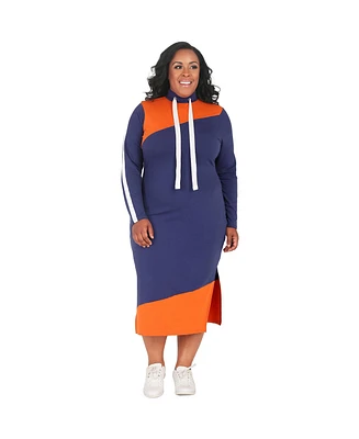 Poetic Justice Plus Athleisure Drawstring Turtleneck Midi Dress