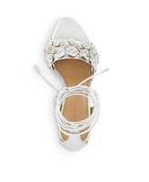 Bernardo Ieda Floral Ankle Tie Heeled Sandal