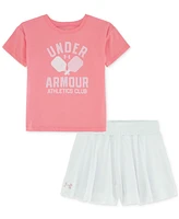 Under Armour Toddler & Little Girls T-Shirt Flare Layered-Look Shorts