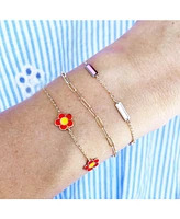 The Lovery Coral Daisy Bracelet 14K Gold