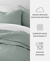 ienjoy Home Floral Stitch 2-Pc. Lightweight Quilt Set, Twin/Twin Xl