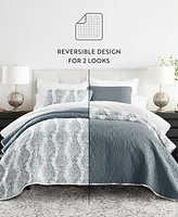 ienjoy Home Distressed Diamond Reversible -Pc. Quilt Set