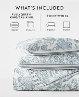 ienjoy Home Jacobean and Stripe Reversible 2-Pc. Quilt Set, Twin/Twin Xl